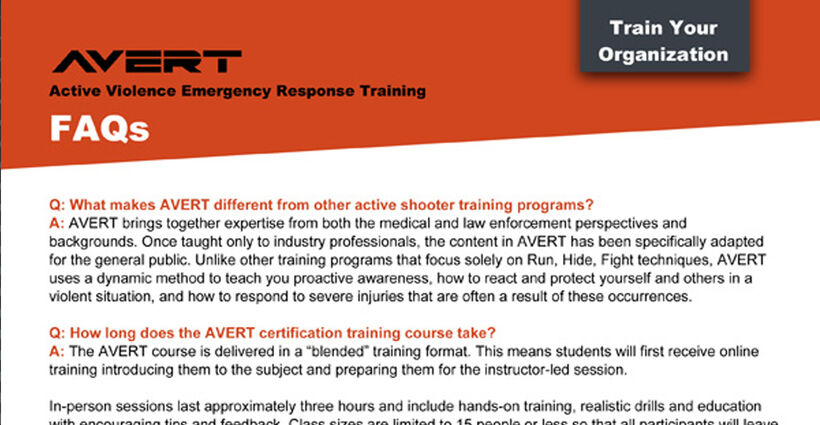 Active Violence Frequently Asked Questions (FAQ) Active Violence Frequently Asked Questions (FAQ)