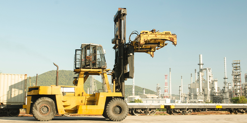 forklift at oil and gas site