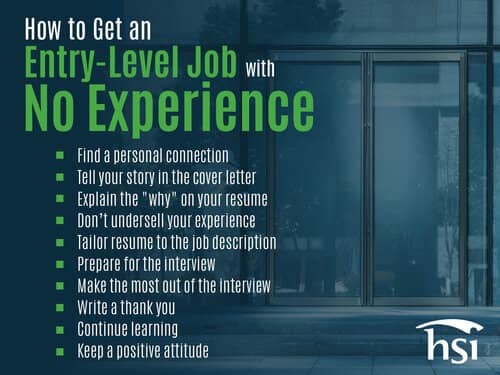 How to Get an Entry-Level Job with No Experience - HSI Graphic