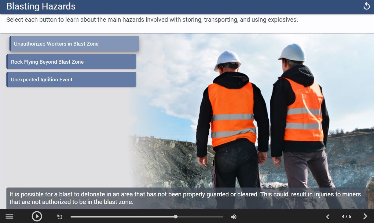 MSHA Explosives Screenshot MSHA Explosives Screenshot