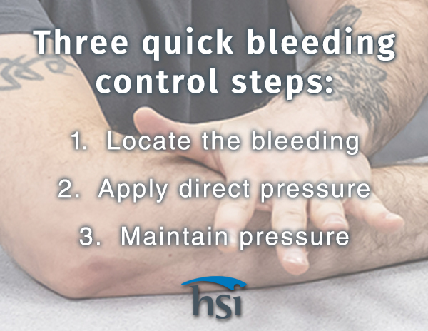Stop the bleed day - 3 bleeding control steps