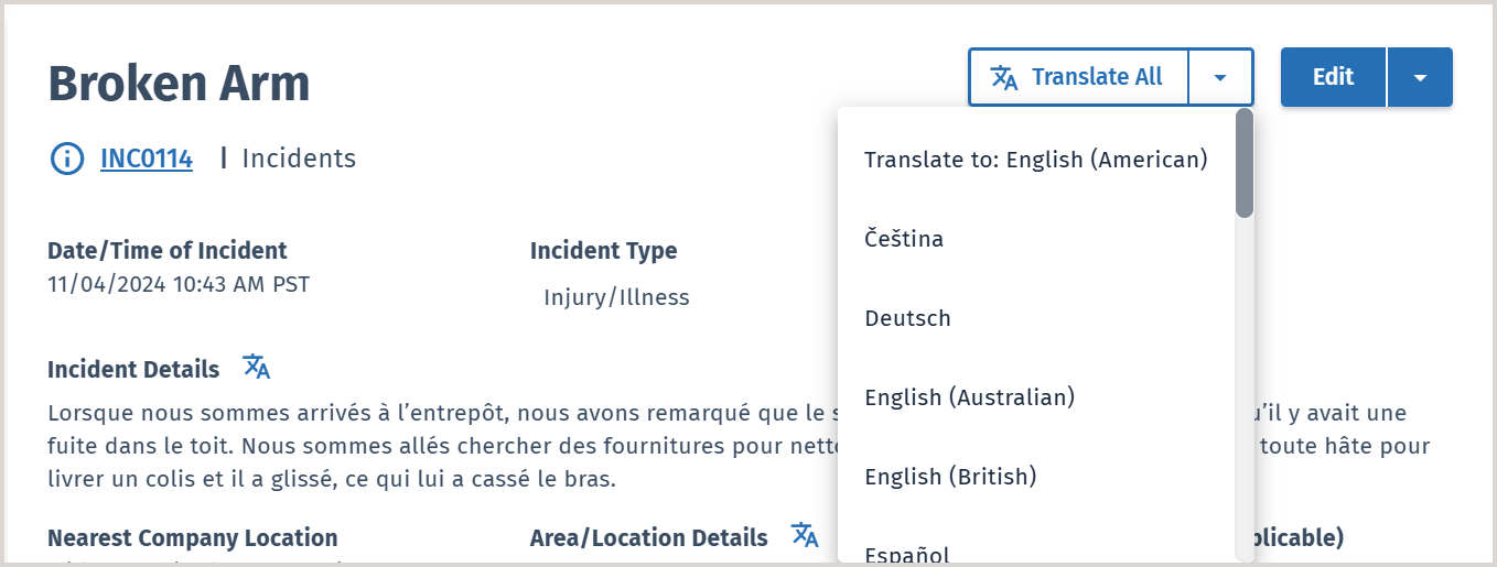 HSI EHS Translations
